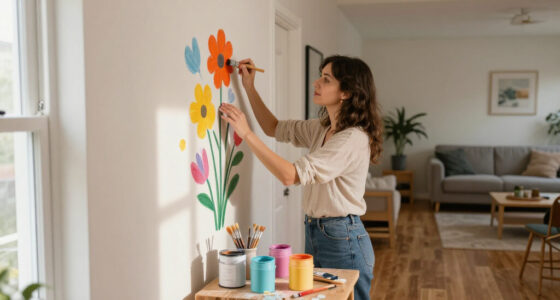 Her Sister Painted Flowers On Her Hallway Walls — Now It’s A Colorful Escape
