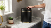 This Stylish Trash Can Is “Perfect” For Small Spaces (And Gives Art Deco Vibes!)