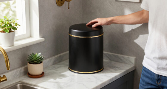 This Stylish Trash Can Is “Perfect” For Small Spaces (And Gives Art Deco Vibes!)