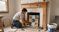 A $50 Mantel Inspired This DIY Fireplace — He Handmade Every Tile