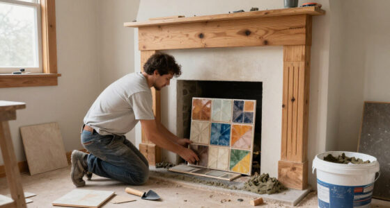 A $50 Mantel Inspired This DIY Fireplace — He Handmade Every Tile