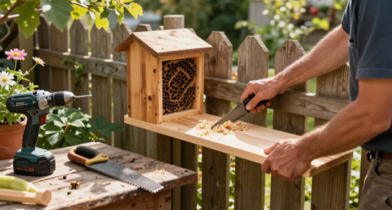 Gardener Uses An Extra Fence Board To Build A Home For Backyard Bees
