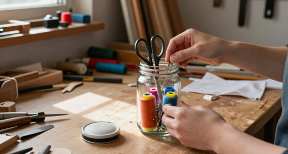Savvy Upcyclers Transform Old Glass Jars Into A Sewing Kit With An Impressive DIY