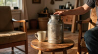 She Turns A Vintage Milk Jug Into A Side Table That Adds Rustic Charm