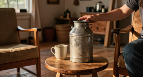 She Turns A Vintage Milk Jug Into A Side Table That Adds Rustic Charm